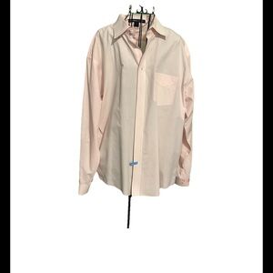 Pair of Calvin Klein Men's Pink and Grey Check Dress Shirts size 2x No Iron